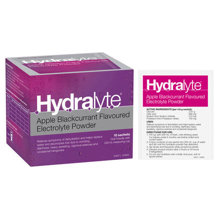 Hydralyte Electrolyte Powder Apple Blackcurrant 10 Pack