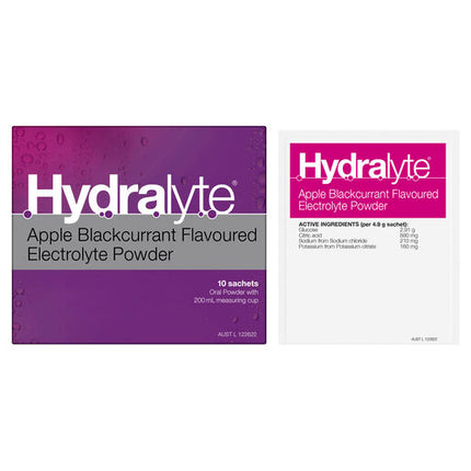 Hydralyte Electrolyte Powder Apple Blackcurrant 10 Pack