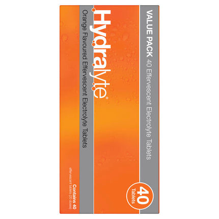 Hydralyte Effervescent Electrolyte Tablets Orange 40 Tablets