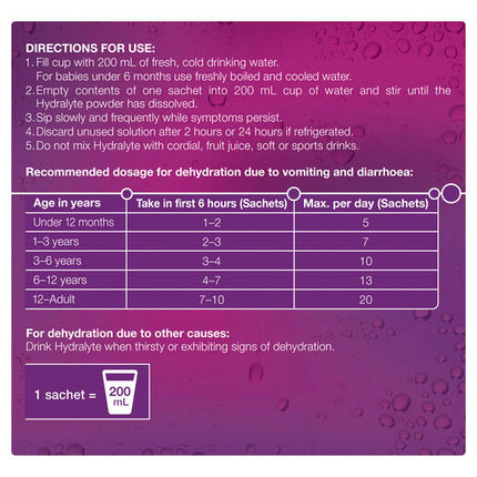 Hydralyte Electrolyte Powder Apple Blackcurrant 10 Pack