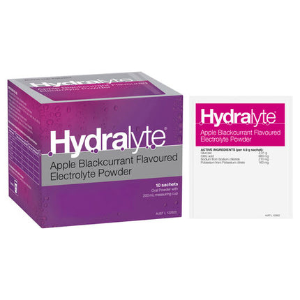 Hydralyte Electrolyte Powder Apple Blackcurrant 10 Pack