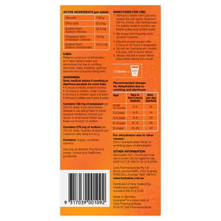 Hydralyte Effervescent Electrolyte Tablets Orange 40 Tablets