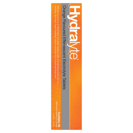 Hydralyte Effervescent Electrolyte Tablets Orange 40 Tablets