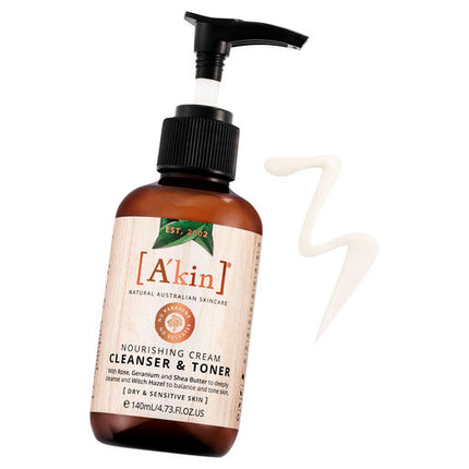 A'kin Nourishing Cream Cleanser & Toner 140mL