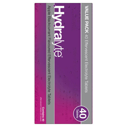Hydralyte Effervescent Electrolyte Tablets Apple Blackcurrant 40 Tablets