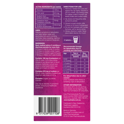 Hydralyte Effervescent Electrolyte Tablets Apple Blackcurrant 40 Tablets
