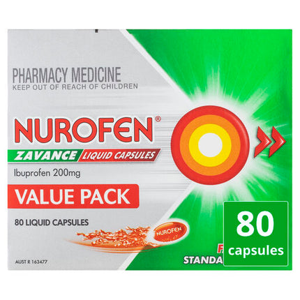 Nurofen Zavance 200mg Ibuprofen 80 Liquid Capsules