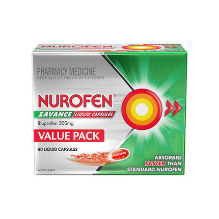 Nurofen Zavance 200mg Ibuprofen 80 Liquid Capsules