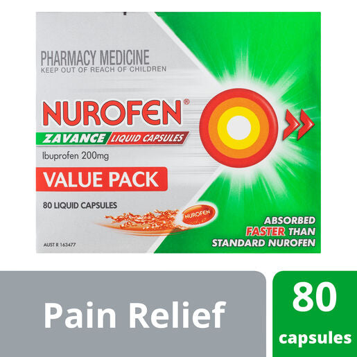Nurofen Zavance 200mg Ibuprofen 80 Liquid Capsules