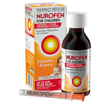 Nurofen For Children 3 Months To 5 Years Strawberry 200ml