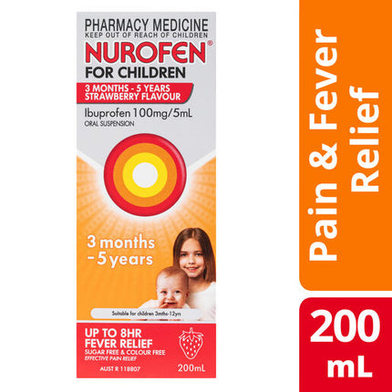 Nurofen For Children 3 Months To 5 Years Strawberry 200ml