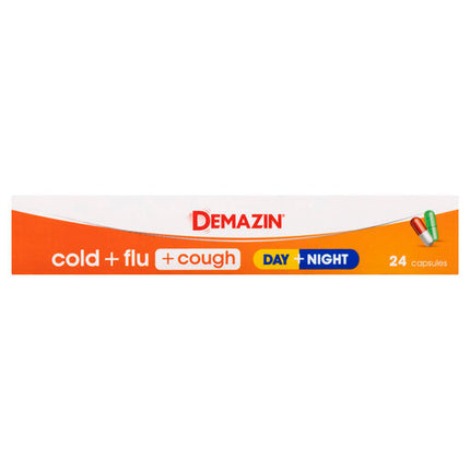 Demazin Cold & Flu + Cough Day + Night 24 Capsules