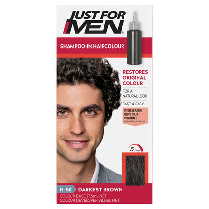 Just For Men Shampoo-In Haircolour H-50 Darkest Brown