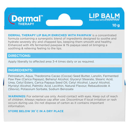 Dermal Thearpy Lip Balm Paw Paw 10G