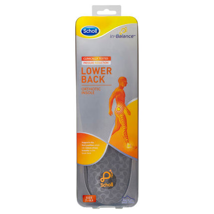 Scholl In-Balance Orthotic Lower Back Insole Medium Size 7 - 8.5 1 Pair