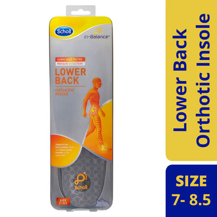 Scholl In-Balance Orthotic Lower Back Insole Medium Size 7 - 8.5 1 Pair