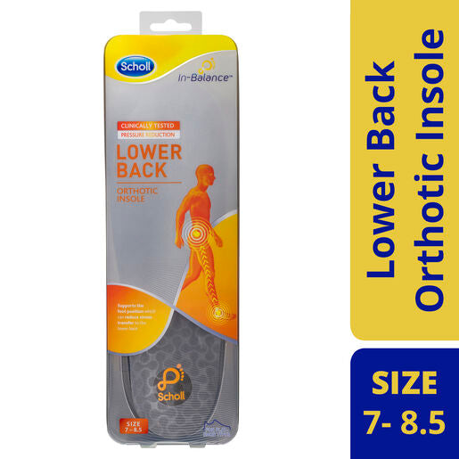 Scholl In-Balance Orthotic Lower Back Insole Medium Size 7 - 8.5 1 Pair