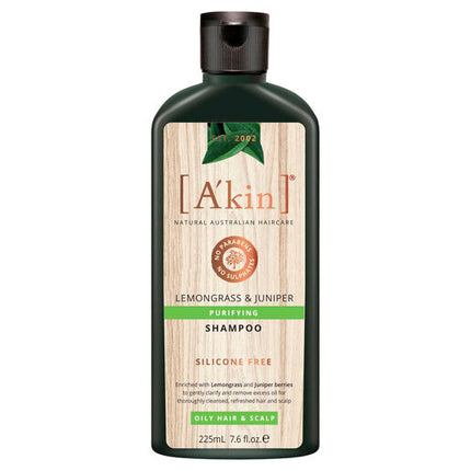 A'kin Purifying Lemongrass & Juniper Shampoo 225mL