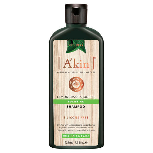 A'kin Purifying Lemongrass & Juniper Shampoo 225mL