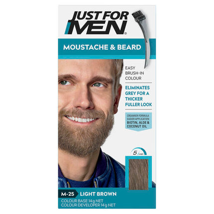 Just For Men Moustache & Beard Brush-In Colour Gel M-25 Light Brown
