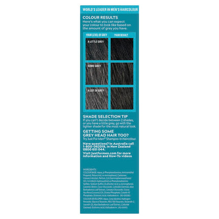 Just For Men Moustache & Beard Brush-In Colour Gel M-55 Real Black