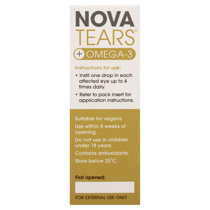 Novatears + Omega 3 Eye Drops, 3mL