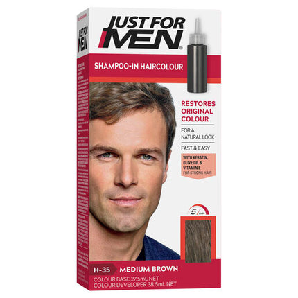 Just For Men Shampoo-In Haircolour H-35 Medium Brown