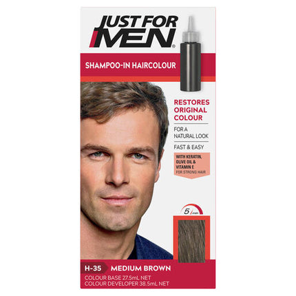 Just For Men Shampoo-In Haircolour H-35 Medium Brown