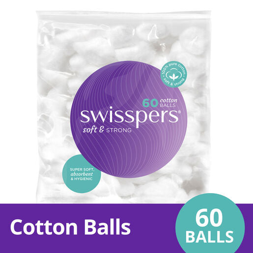 Swisspers Cotton Wool Balls 60 Pack