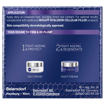 Nivea Hyaluron Cellular Filler Night Cream SPF15 50mL
