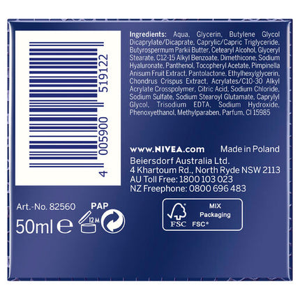 Nivea Hyaluron Cellular Filler Night Cream SPF15 50mL