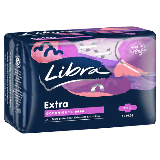 Libra Extra Pads Goodnights with Wings 10 Pack