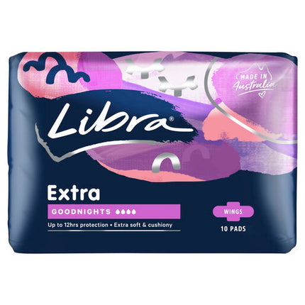 Libra Extra Pads Goodnights with Wings 10 Pack