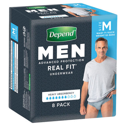 Depend Men Real Fit Underwear Medium 8 Pack