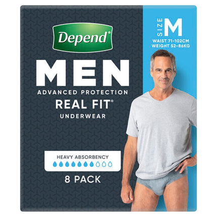 Depend Men Real Fit Underwear Medium 8 Pack