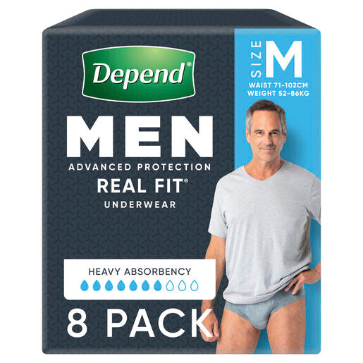 Depend Men Real Fit Underwear Medium 8 Pack