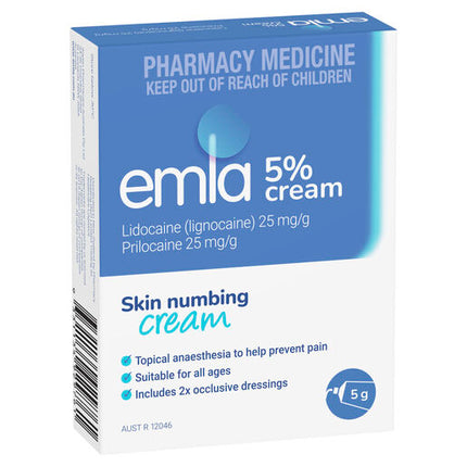 EmLa Cream 1 x 5g with 2 Dressings
