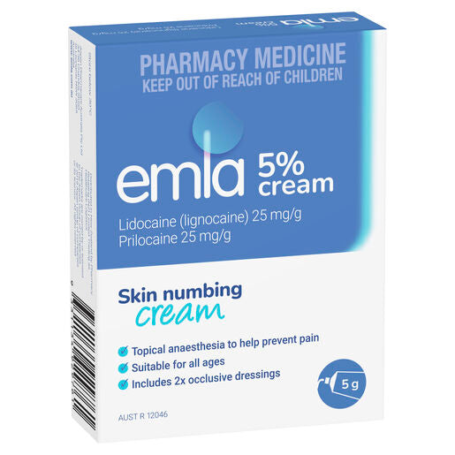 EmLa Cream 1 x 5g with 2 Dressings – Direct Chemist Outlet Online