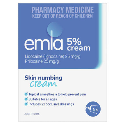 EmLa Cream 1 x 5g with 2 Dressings