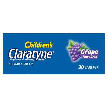 Claratyne Children's Allergy & Hayfever Relief Antihistamine Grape Flavour Chewable Tablets 30 Pack