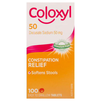 Coloxyl 50mg 100 Tablets