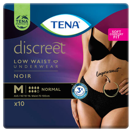Tena Women's Pants Noir Low Waist Medium 10 Pack