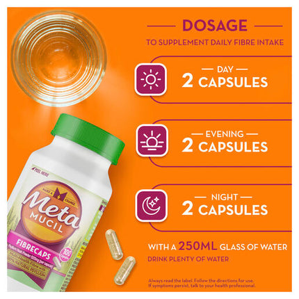 Metamucil Multi-Health Fibre with 100% Psyllium Natural Psyllium Orange Smooth 114 Dose