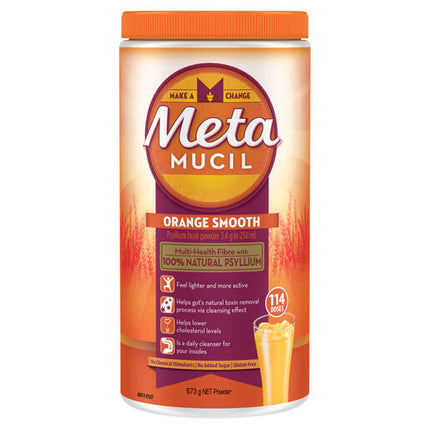 Metamucil Multi-Health Fibre with 100% Psyllium Natural Psyllium Orange Smooth 114 Dose