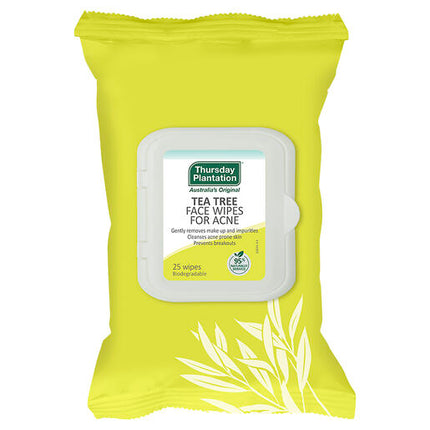 Thursday Plantation Tea Tree Face Wipes for Acne 25 Pack