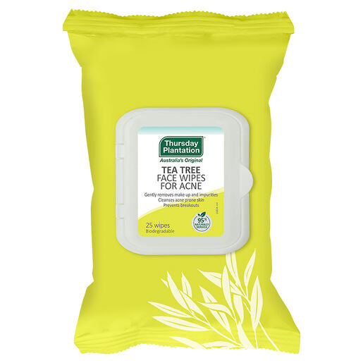 Thursday Plantation Tea Tree Face Wipes for Acne 25 Pack