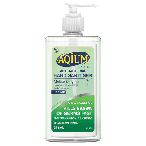 Aqium Aloe Antibacterial Hand Sanitiser 375ml