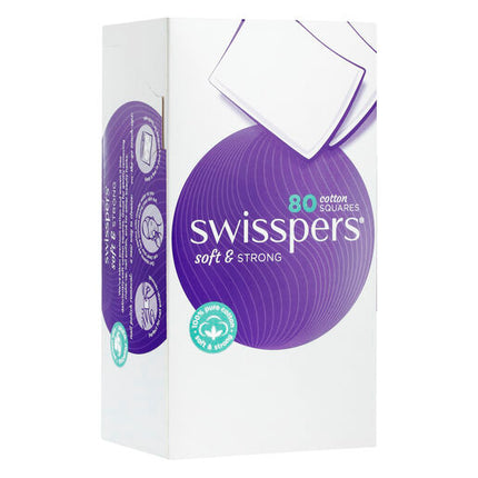 Swisspers Cotton Squares 80 Pack