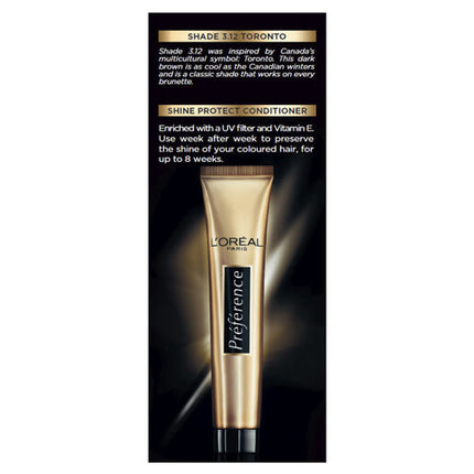 L'Oréal Paris Préférence Permanent Hair Colour - 3.12 Toronto (Intense Cool Dark Brown)