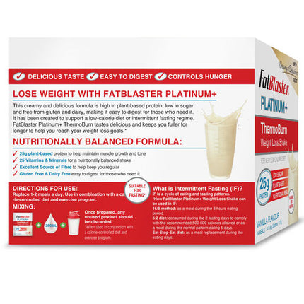 Naturopathica FatBlaster Platinum+ ThermoBurn Weight Loss Shake Vanilla 14 x 50g
